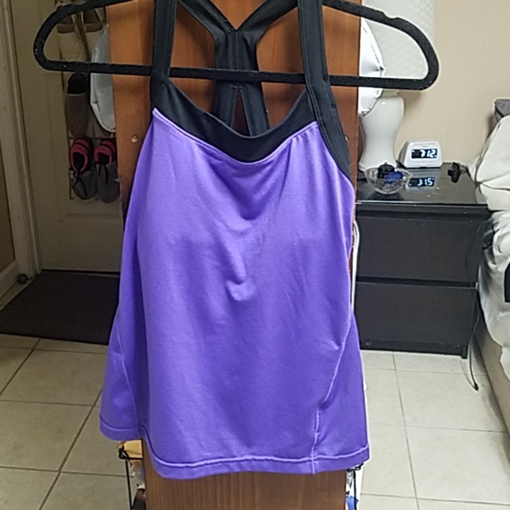 Purple and Black Gap Fit Workout Top Size Small